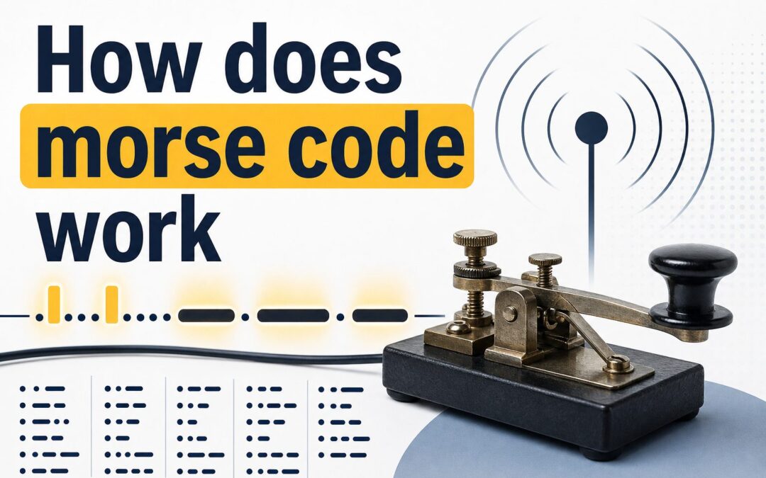 Morse code chart showing dots, dashes, and letters