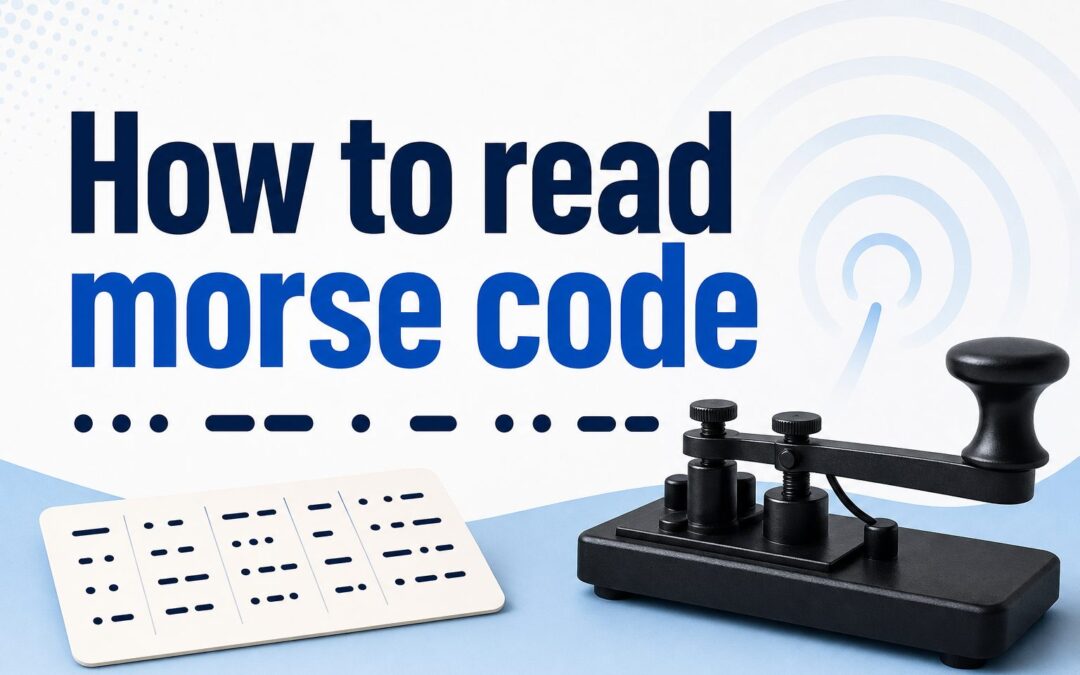 Morse code chart showing dots and dashes for letters and numbers